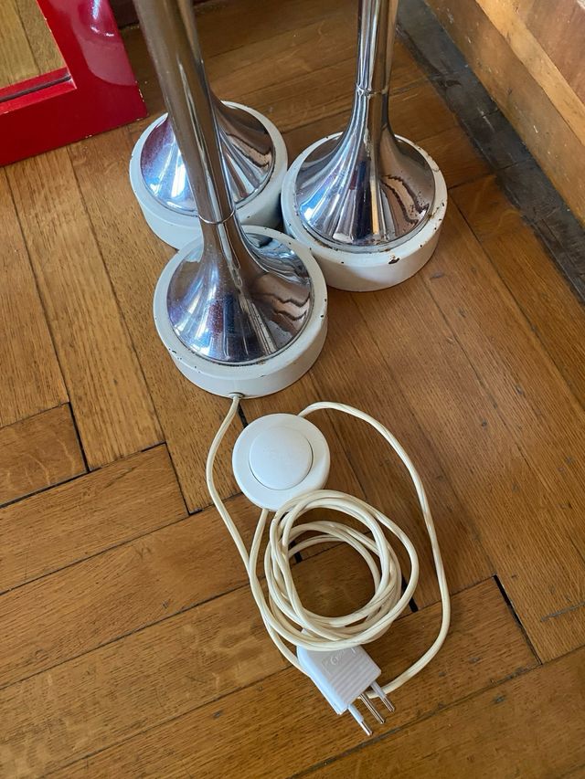 Lampada da terra in metallo e vetro stile Targetti