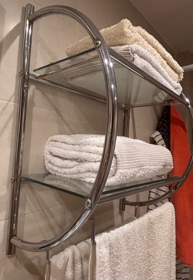 Estantería baño - metal y cristal