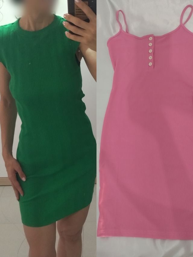 Vestidos de punto, más otro rosa de regalo