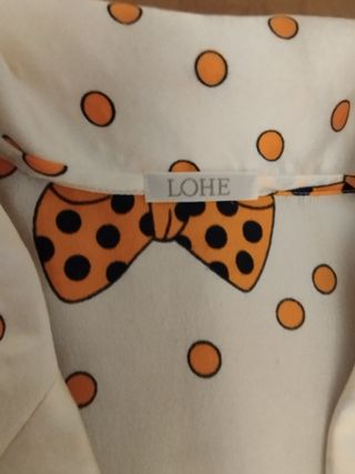 ¡OFERTA! Pijama seda LOHE lunares naranja