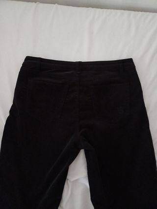 Pantalones pana mujer negros