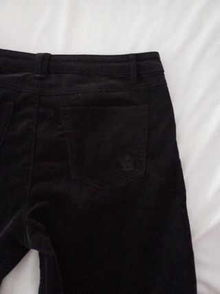 Pantalones pana mujer negros