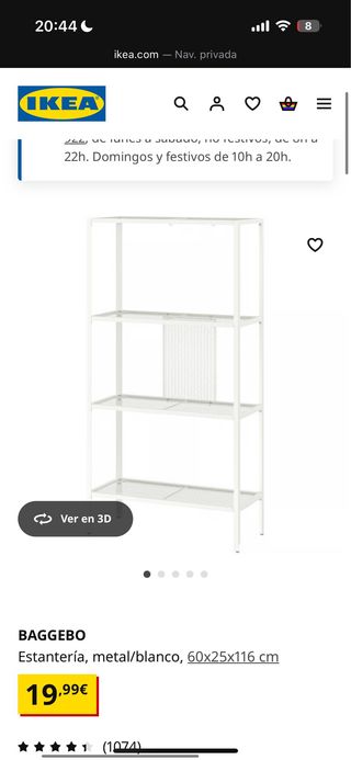 Estantería BAGGEBO IKEA blanca