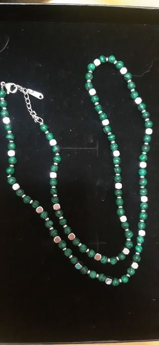 Collana Malachite & Acciaio