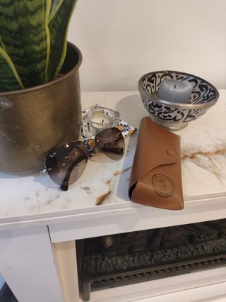 Ray-Ban Aviator Gafas Marrón Dorado