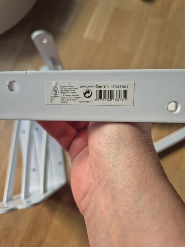 6 Soportes Pared Metálicos Blancos