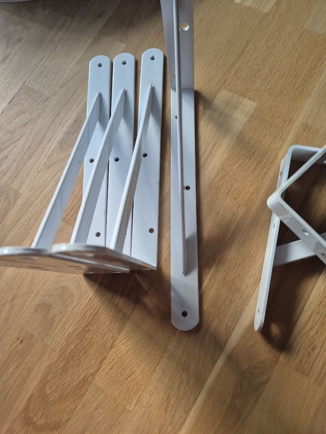 6 Soportes Pared Metálicos Blancos