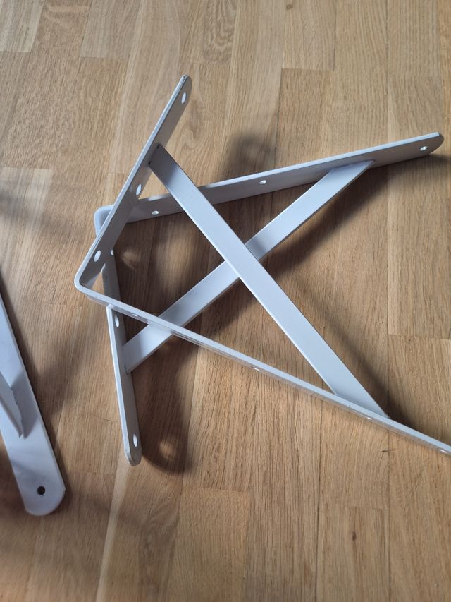 6 Soportes Pared Metálicos Blancos