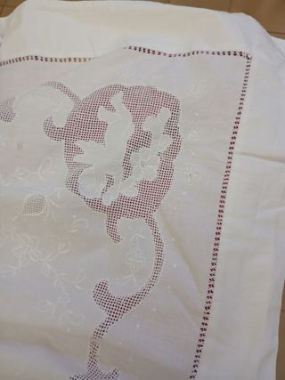 Juego cama algodón bordado ángeles amano