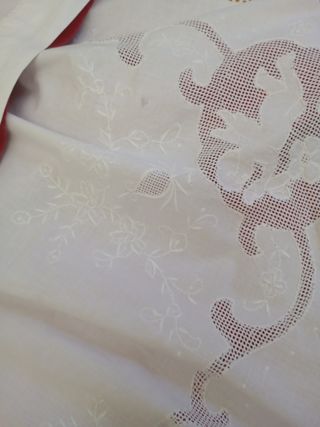 Juego cama algodón bordado ángeles amano