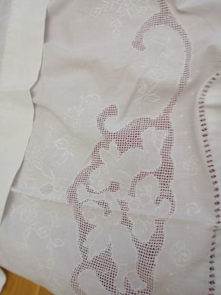 Juego cama algodón bordado ángeles amano