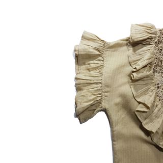 My Sunday Morning/ Blusa oversize encaje beige S