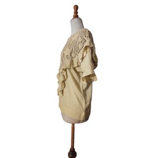 My Sunday Morning/ Blusa oversize encaje beige S