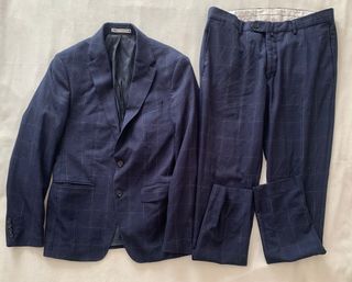 Traje completo Zara azul cuadros - talla M