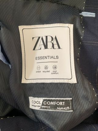 Traje completo Zara azul cuadros - talla M