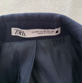 Traje completo Zara azul cuadros - talla M