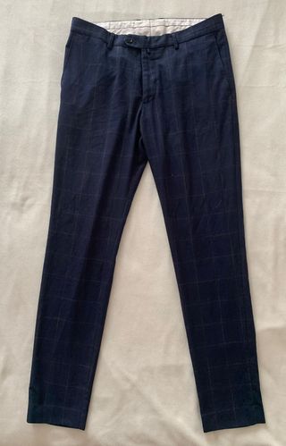 Traje completo Zara azul cuadros - talla M