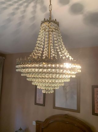 Lampara techo cristal - dorada