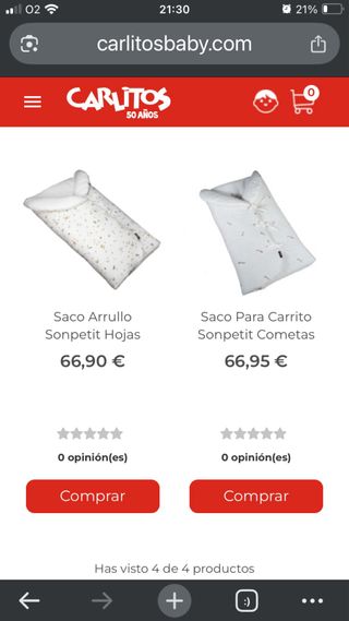 Saco carrito SonPetit - 75% descuento - nuevo!