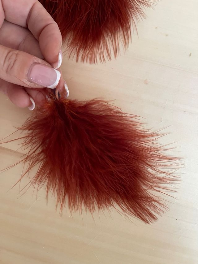 lote de 25 mazos Plumas naturales marrón 12cm