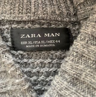 Jersey Zara Man XL - Gris - Cuello Alto