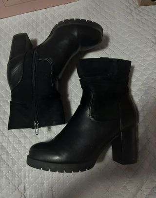 Botines negros tacón grueso