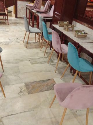 40 sillas terciopelo | cafetería