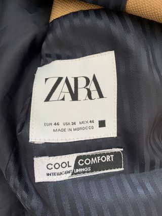 Chaqueta Blazer de traje Zara Beige Talla 46 EU