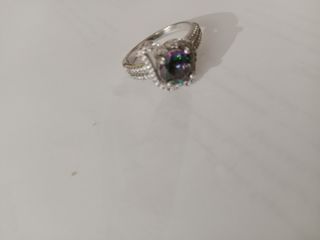 Collar y anillo plata 925 multicolor