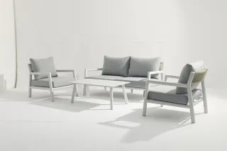 Conjunto jardín aluminio blanco