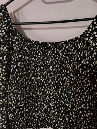 Top manga larga estampado flores