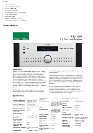 Amplificador Rotel RSX-1057 plata