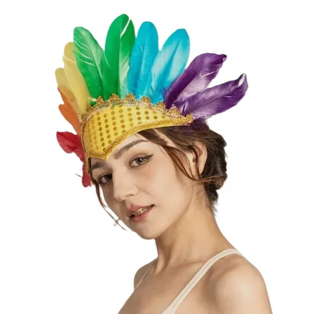 Diadema plumas arcoíris MADO Fiesta Orgullo LGBT