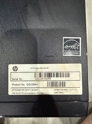 Torre HP ProDesk 490 G2 MT intel i5 12Gb.