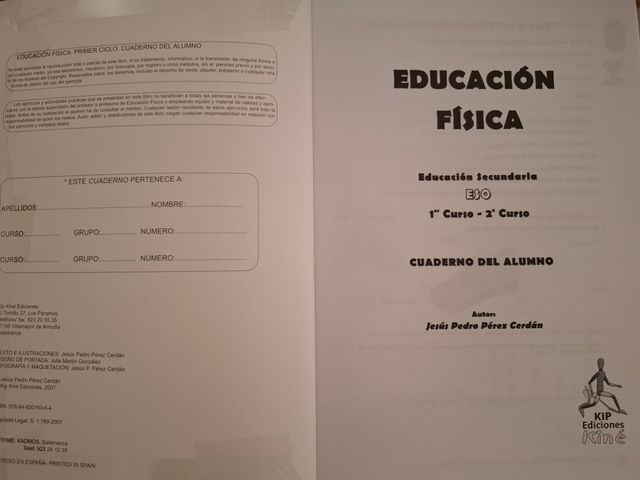 EDUCACION FISICA 1ºCICLO ESO CUADERNO 07 KIP