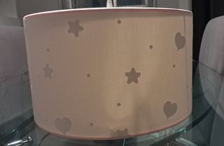 Lámpara infantil techo rosa corazones y estrellas