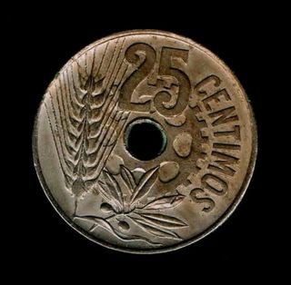 25 CÉNTIMOS REPÚBLICA ESPAÑOLA 1934 EBC+ PÁTINA