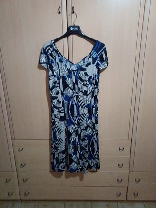 Vestito estivo blu e bianco