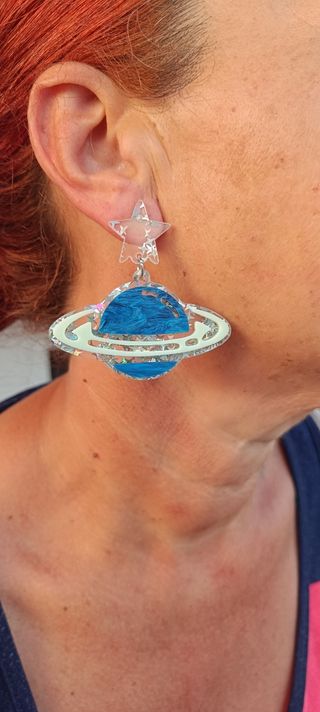 Pendientes planetas azules