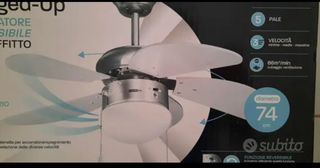 Ventilatore soffitto 74cm 5 pale