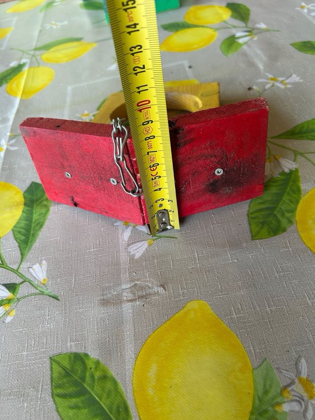 Casetta legno uccelli arancione-verde