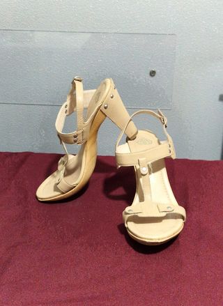 Sandali Fornarina in pelle e legno tg 36