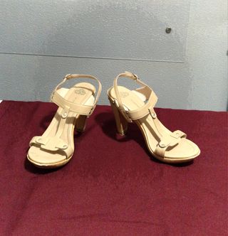 Sandali Fornarina in pelle e legno tg 36