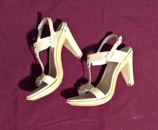 Sandali Fornarina in pelle e legno tg 36