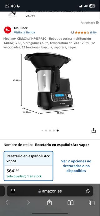Moulinex ClickChef Robot Cocina SEMINUEVO