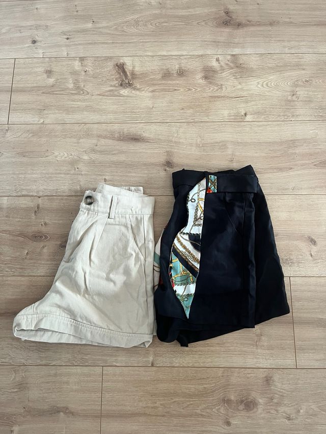2 shorts: beige y negro