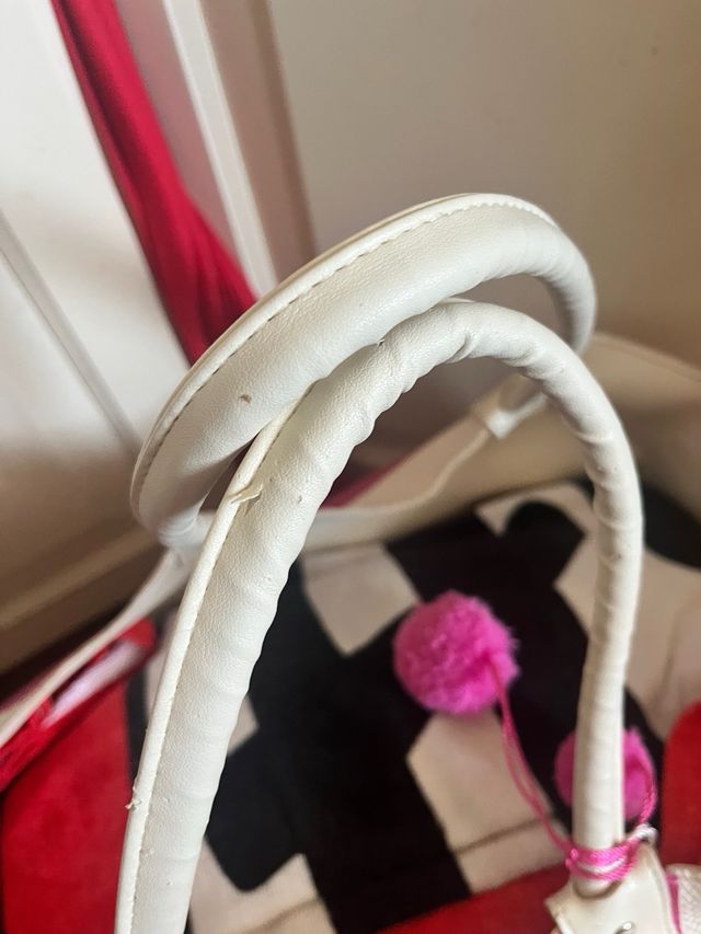 Bolsa playa rayas rosa-blanca