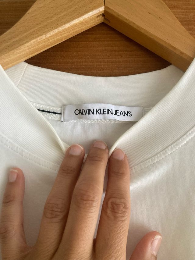 Vestido Calvin Klein blanco algodón
