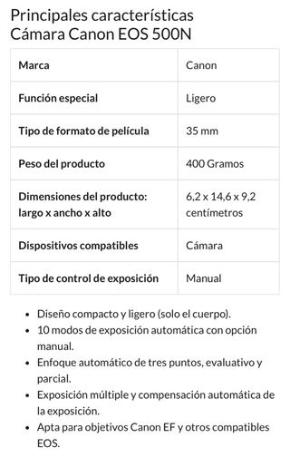 Cámara analógica Canon EOS 500N