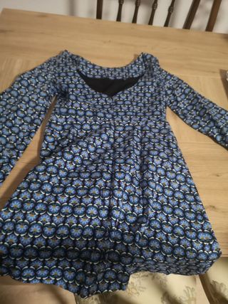 Vestido flores azul marino